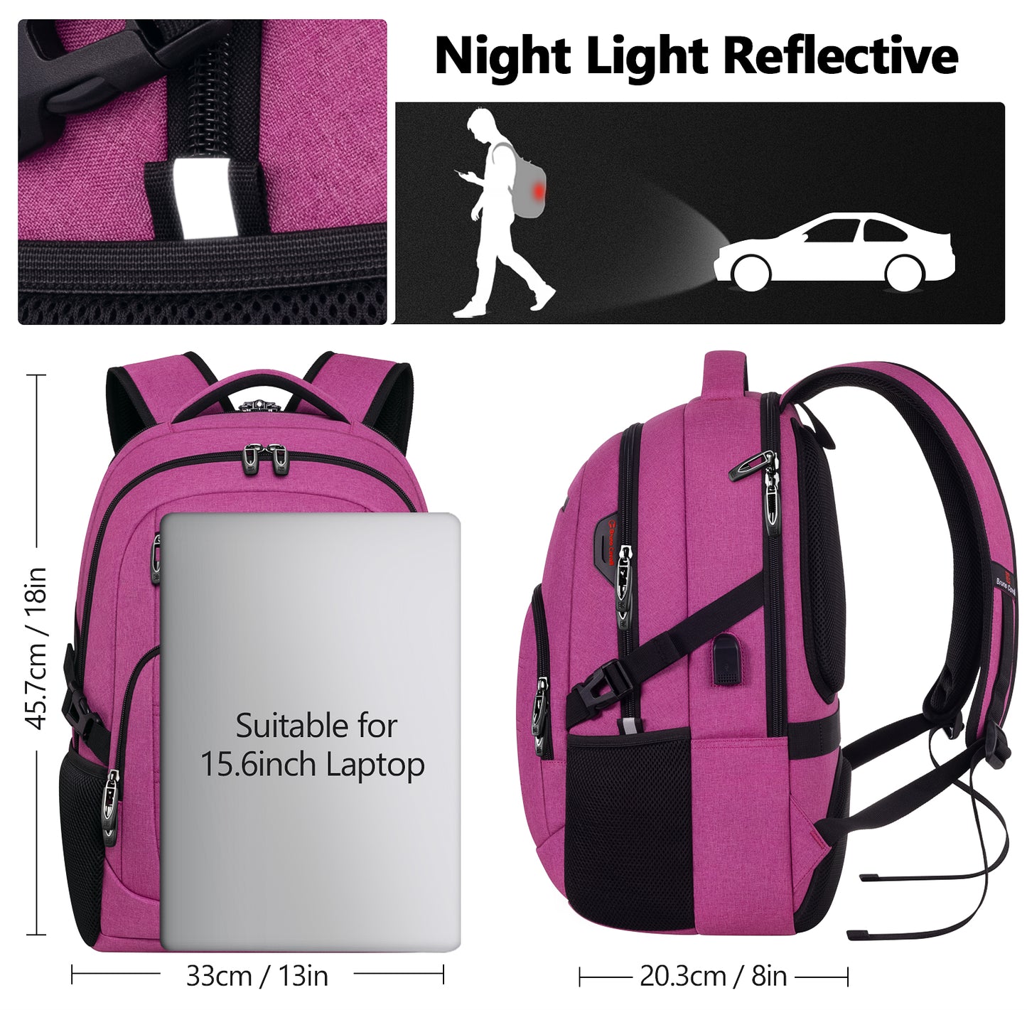 UKEIN Laptop Backpack with USB Charging Port Water Resistant Backpacks for Adults Work Business Laptop Backpack for Men
