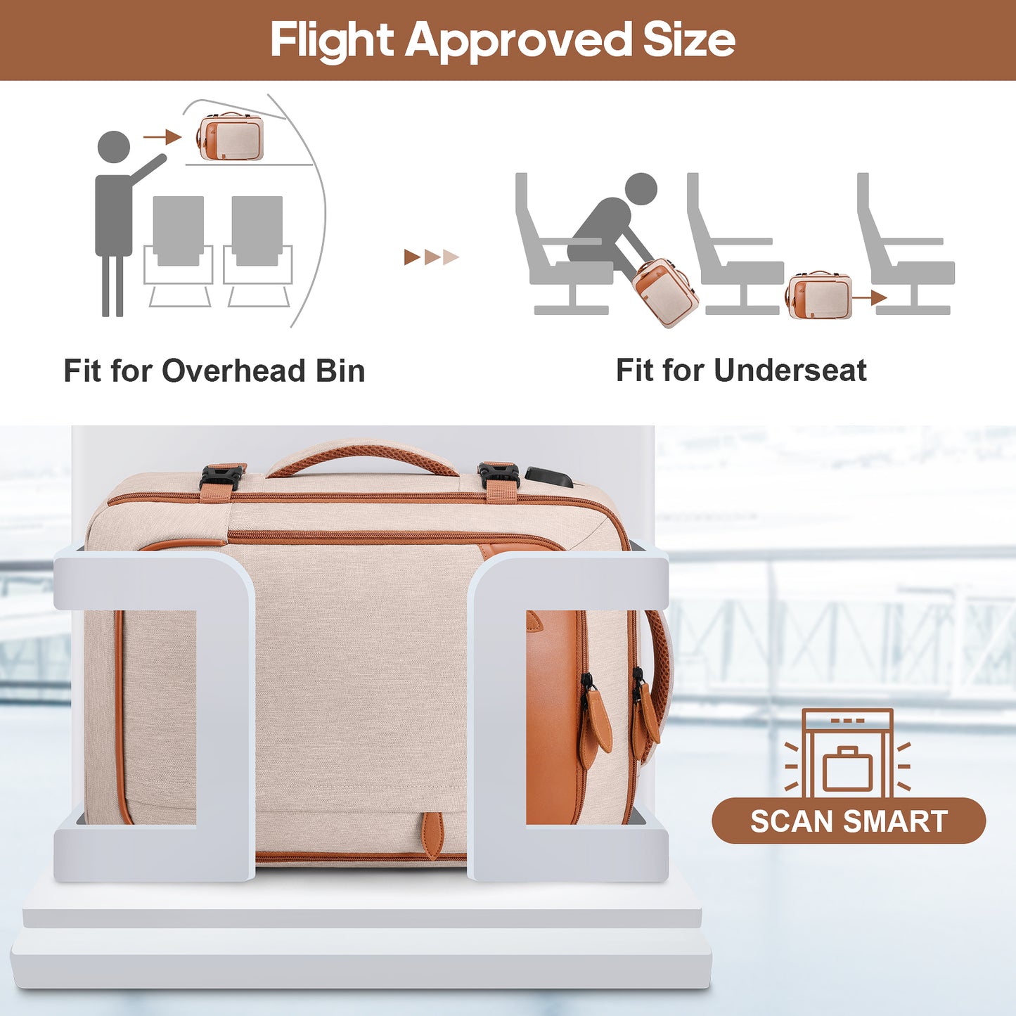 UKEIN Travel Backpack for Women Carry On Backpack Flight Approved 40L Waterproof Anti-Theft Personal Item Backpack with Packing Cubes and Shoe Pocket