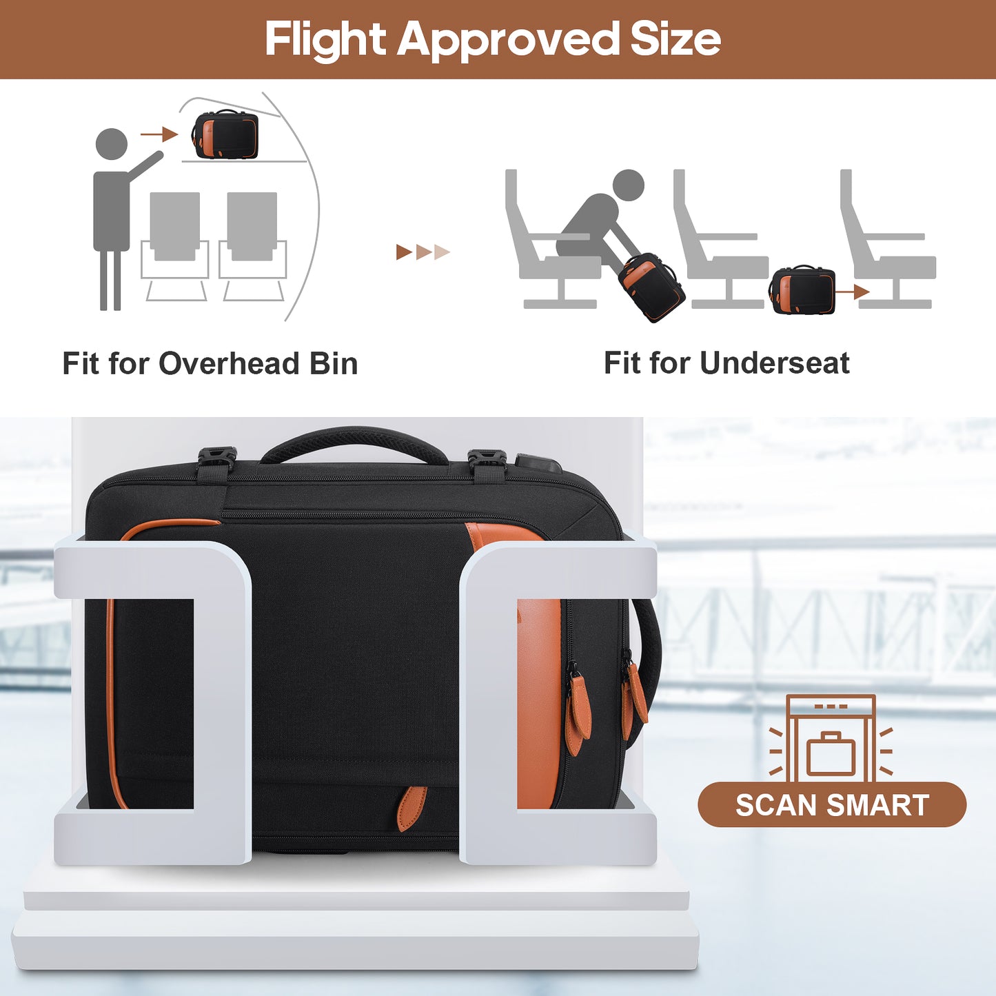 UKEIN Travel Backpack for Women Carry On Backpack Flight Approved 40L Waterproof Anti-Theft Personal Item Backpack with Packing Cubes and Shoe Pocket