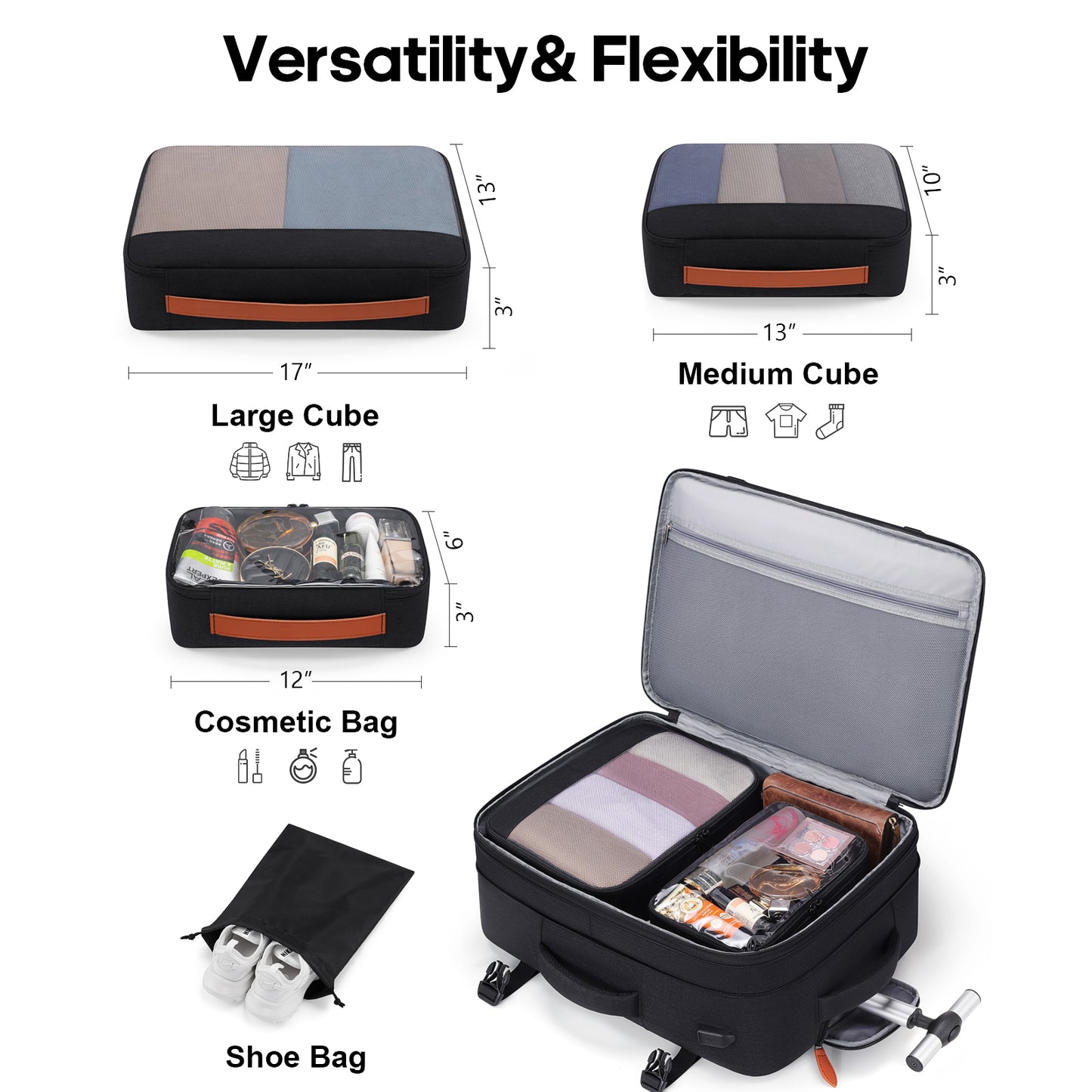 UKEIN Rolling Backpack for Adults with Wheels Backpack with Wheels with USB Charging Port & Combination Lock Roller Backpack with Packing Cubes and Shoe Pocket