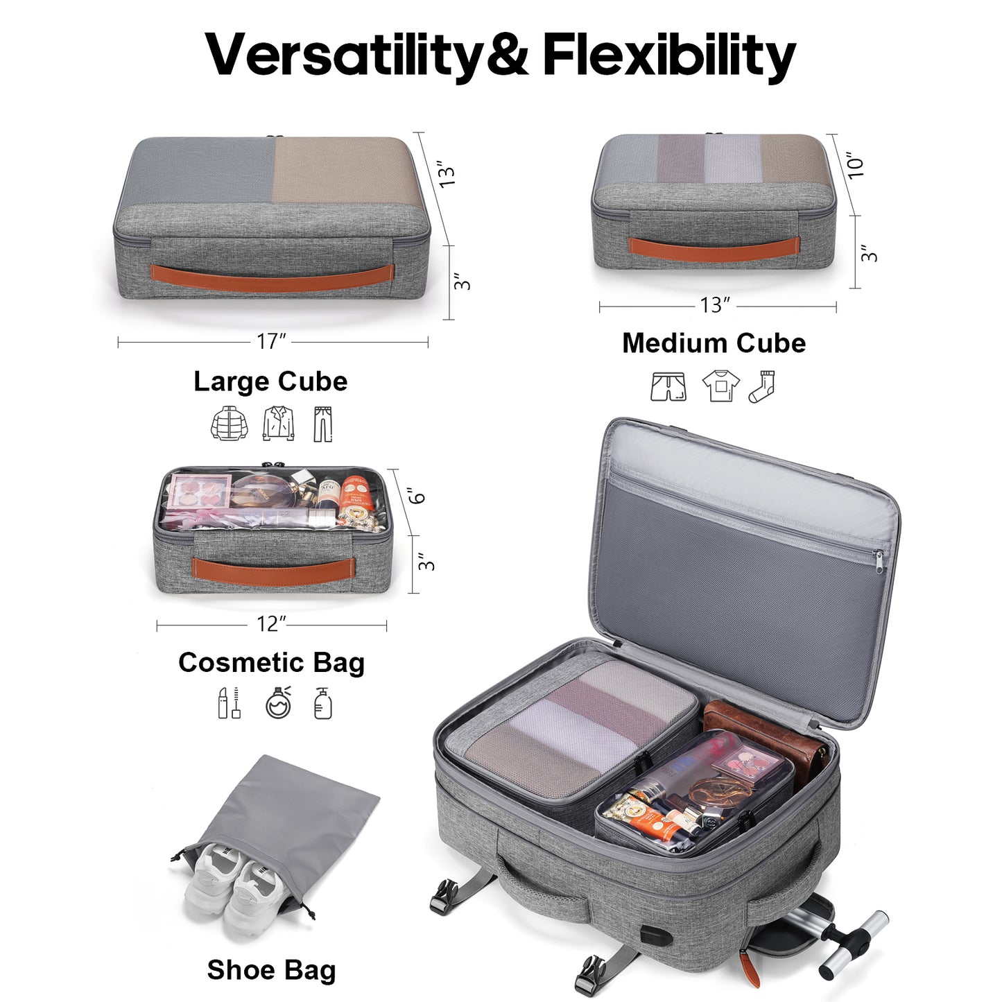 UKEIN Rolling Backpack for Adults with Wheels Backpack with Wheels with USB Charging Port & Combination Lock Roller Backpack with Packing Cubes and Shoe Pocket