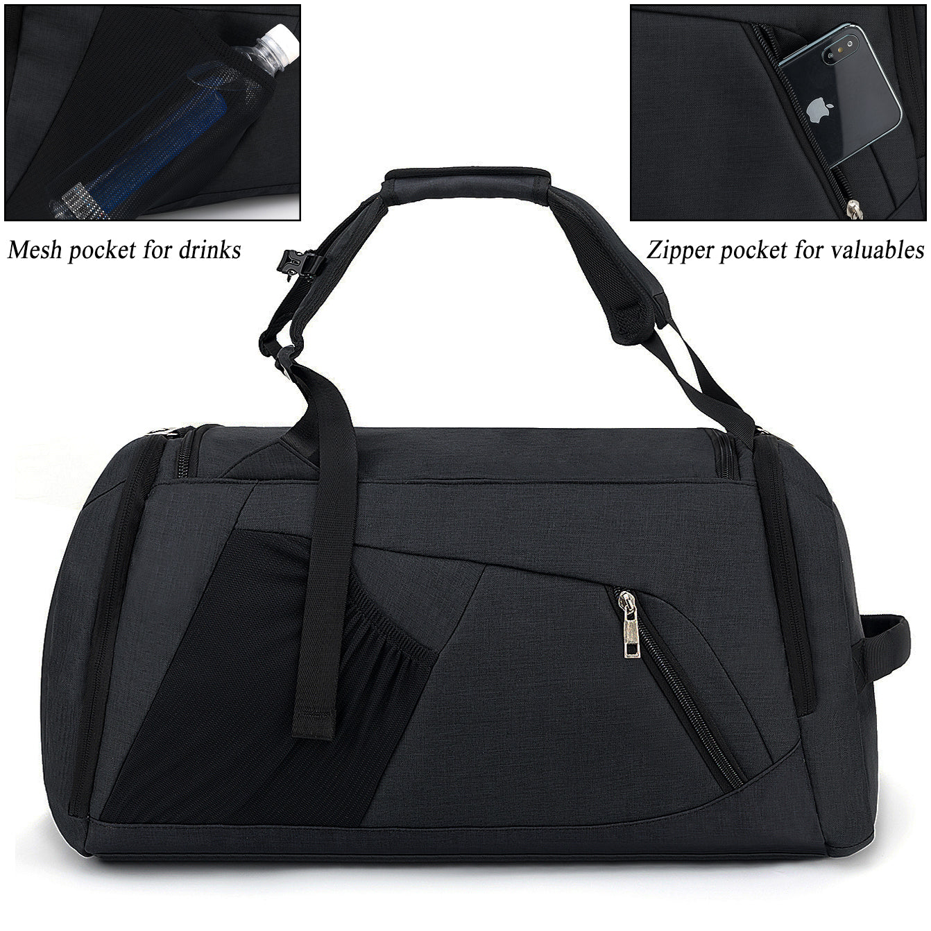 UKEIN Gym Bag for Men Sports Duffel Bags for Travel 42L Waterproof Gym Duffle Bags for Men with Shoe Compartment and Wet Pocket
