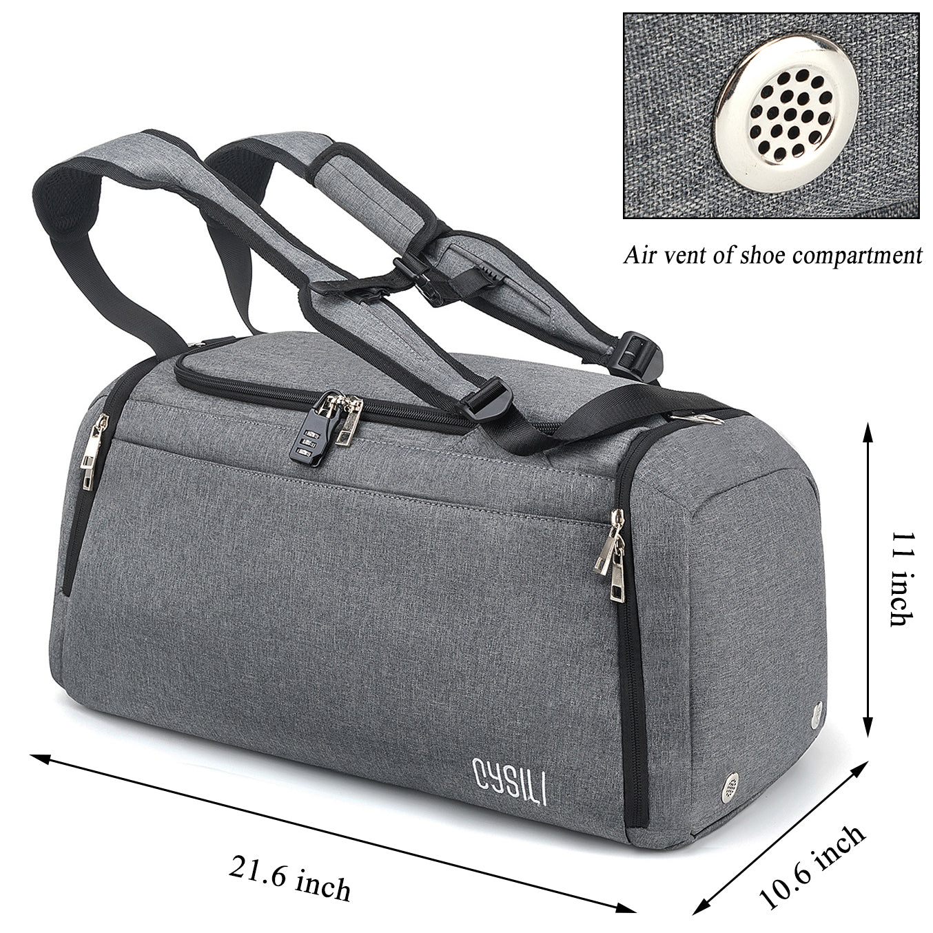 UKEIN Gym Bag for Men Sports Duffel Bags for Travel 42L Waterproof Gym Duffle Bags for Men with Shoe Compartment and Wet Pocket