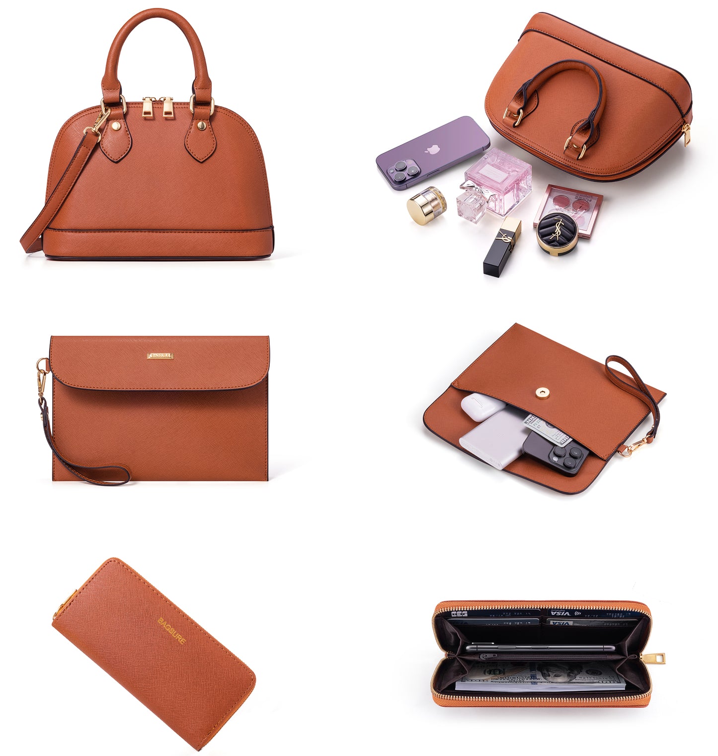 Women Handbags Set 4pcs Purses for Women Tote Bags Satchel Shoulder Bag Wristlet Bag Clutch Purse for Women
