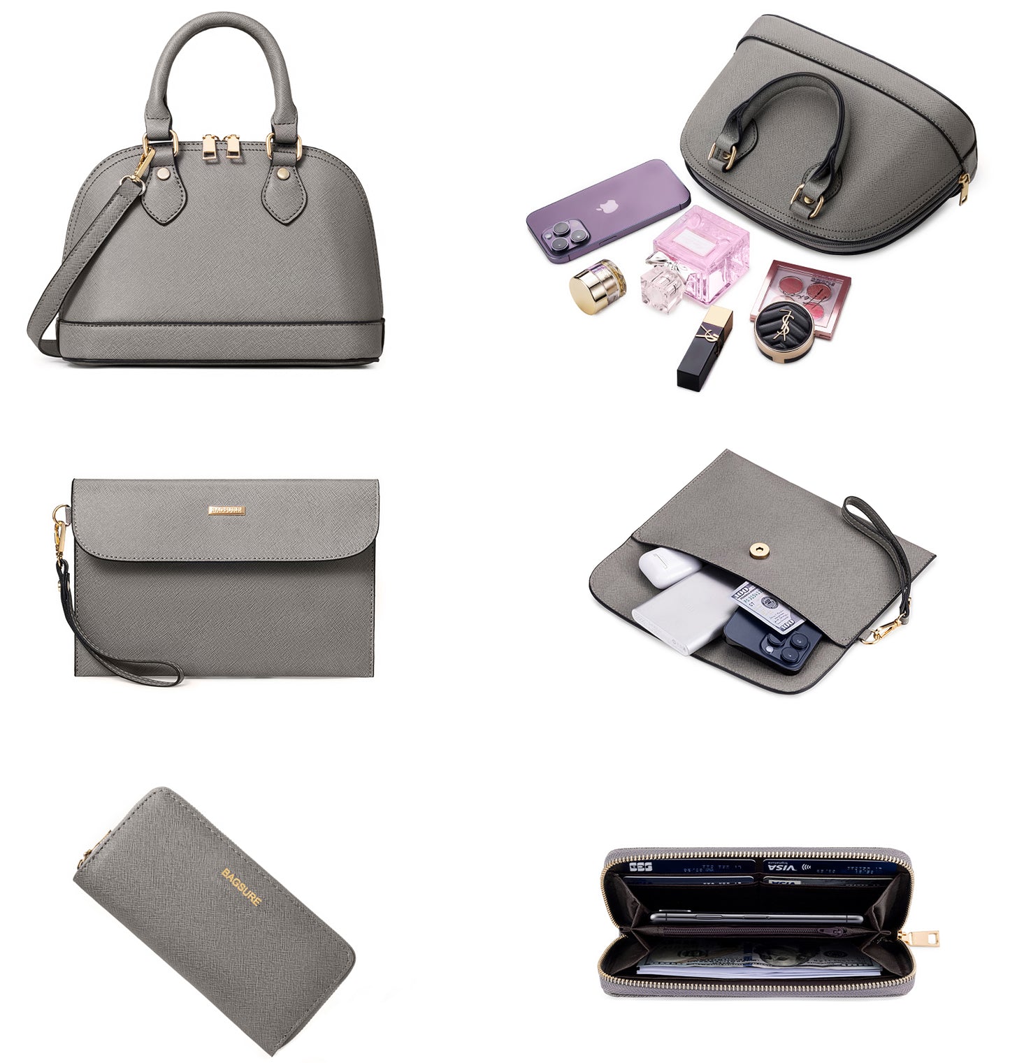 Women Handbags Set 4pcs Purses for Women Tote Bags Satchel Shoulder Bag Wristlet Bag Clutch Purse for Women