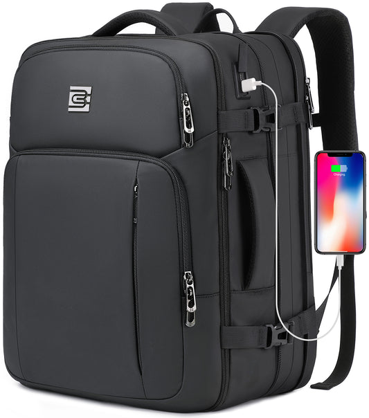 UKEIN Travel Backpack for Adults with USB Charging Port 36L Expandable Carry On Backpack Water-resistant Business Travel Backpack for Men