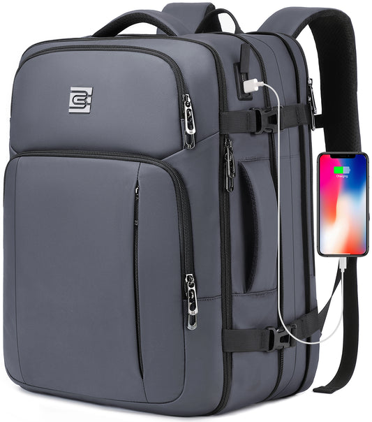 UKEIN Travel Backpack for Adults with USB Charging Port 36L Expandable Carry On Backpack Water-resistant Business Travel Backpack for Men