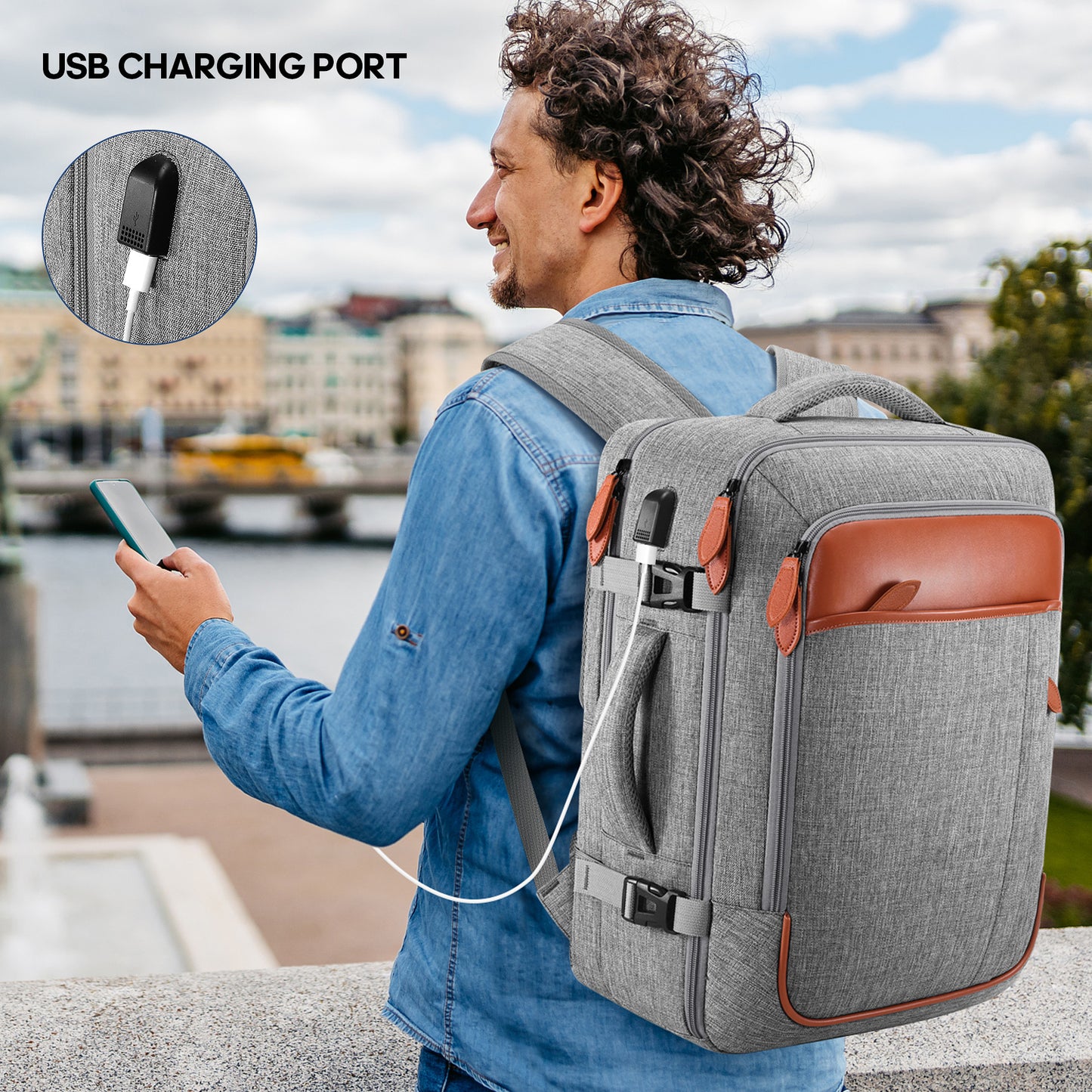 UKEIN Travel Backpack for Women Carry On Backpack Flight Approved 40L Waterproof Anti-Theft Personal Item Backpack with Packing Cubes and Shoe Pocket