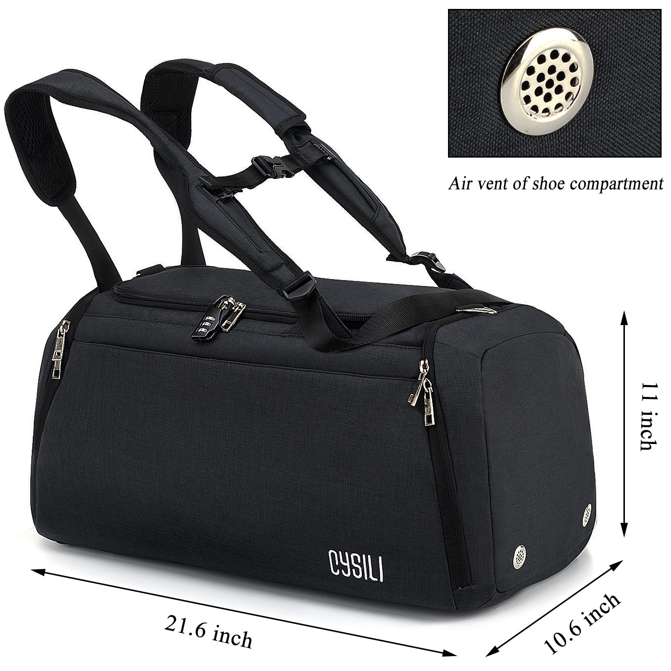 UKEIN Gym Bag for Men Sports Duffel Bags for Travel 42L Waterproof Gym Duffle Bags for Men with Shoe Compartment and Wet Pocket
