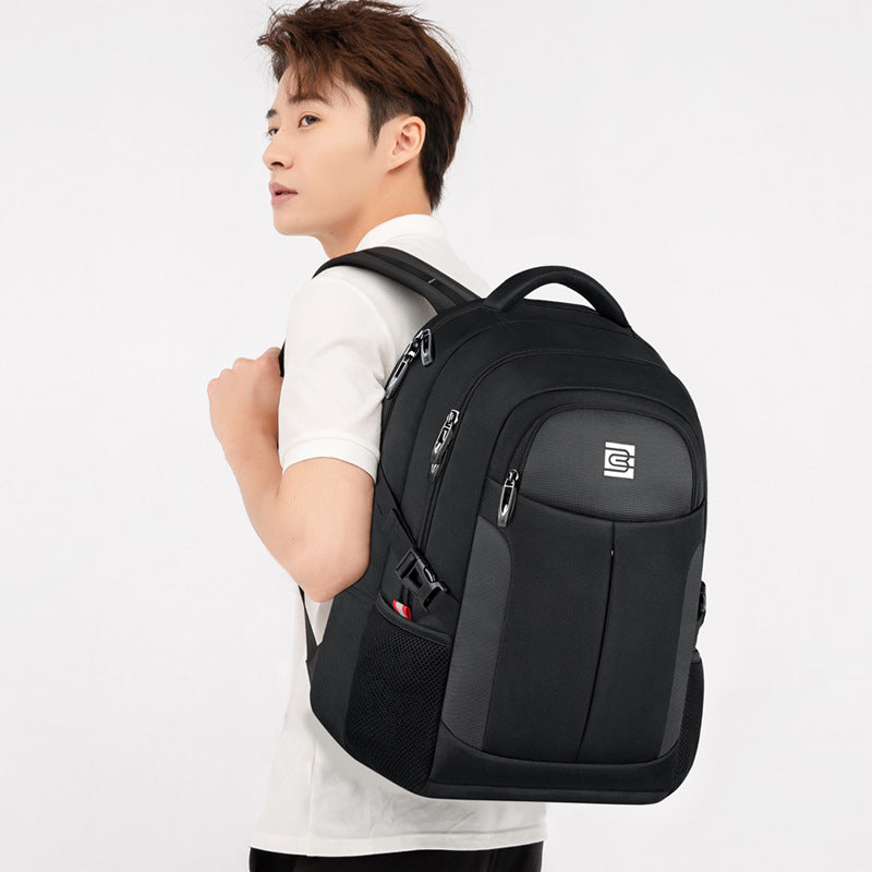 UKEIN Backpack for Adults Black Backpack with USB Charging Port Laptop Backpack Water Resistant Work Business Backpack for Men
