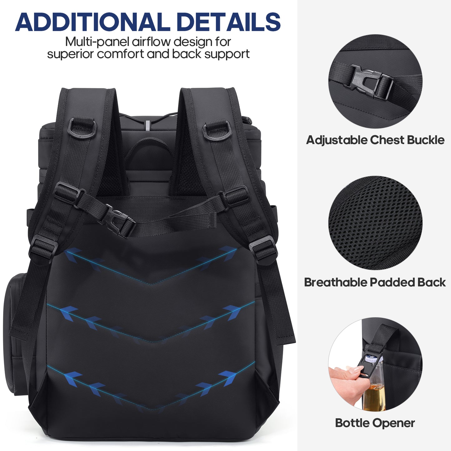 UKEIN 50 Can Backpack Cooler Insulated Leak Proof Soft Sided Cooler Backpack Waterproof Lunch Backpack for Men Women Camping Beach Picnic Work