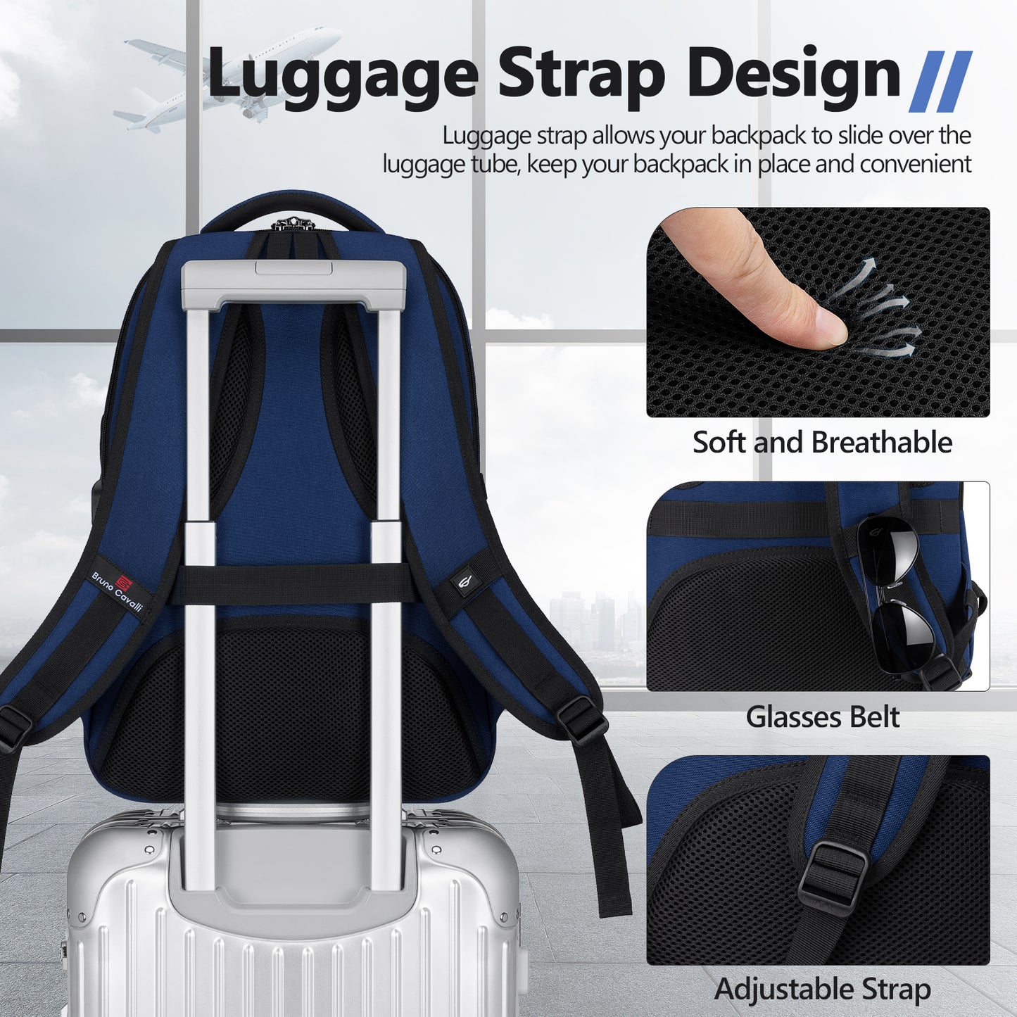 UKEIN Laptop Backpack with USB Charging Port Water Resistant Travel Work Business Laptop Backpack for Men